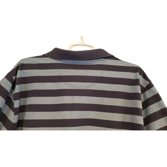 Izod Advantage Performance Sport Stretch 2XL Polo Shirt Mens Blue Stripe Golf - Picture 4 of 10